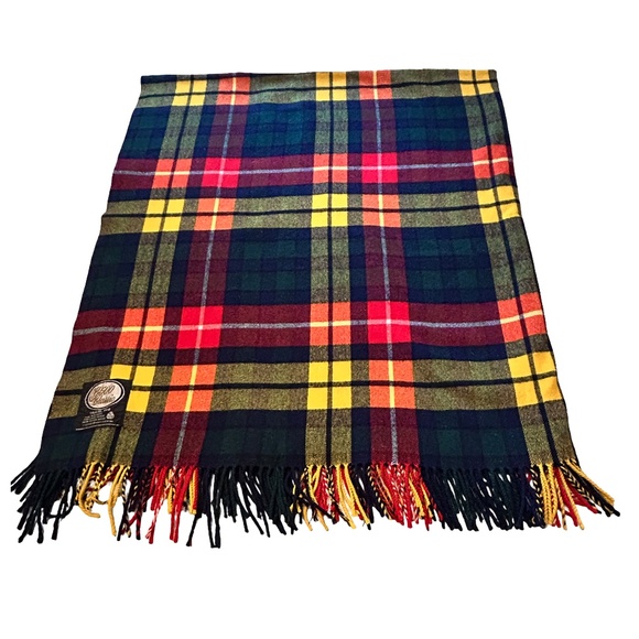 G500 Classic Vintage Travel Blanket Throw Wool Made in Scotland Buchanan Tartan - Picture 4 of 10